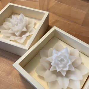 Vintage Illuminations Lotus Floating Candles Set of 2 NIB